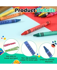 Gnuadz Crayons Bulk Mini Wrapped Wax Party Classroom