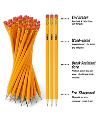 Gnuadz Pencils With Erasers Pre-sharpened For Writing Drawing Sketching