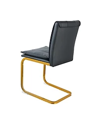Streamdale Furniture Pu Leather Dining Chairs with Metal Legs