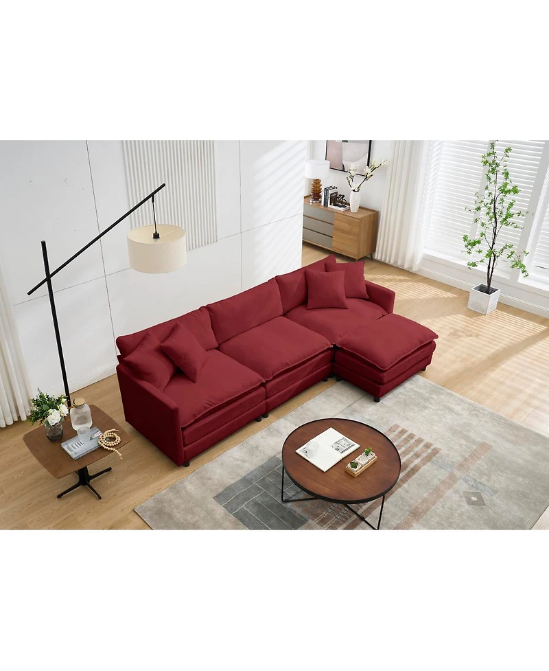 Streamdale Furniture L-Shaped Modular Chenille Sofa - Versatile Comfort and Style