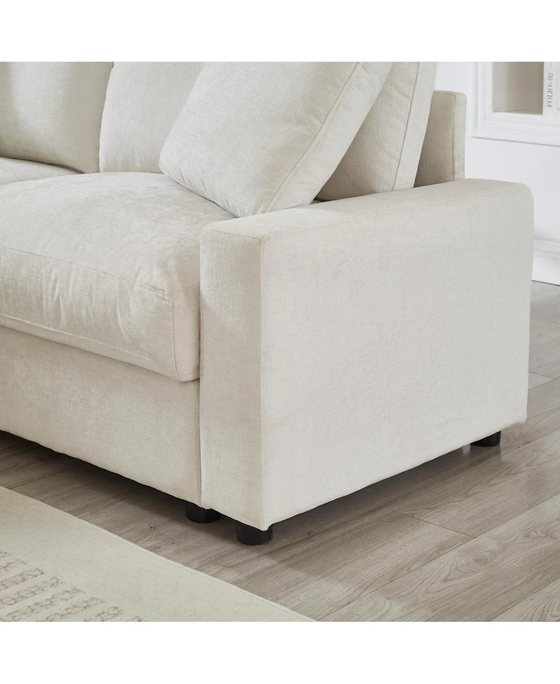 Streamdale Furniture Modular L-Shape Sectional Sofa with Ottoman Storage