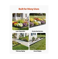 Sugift Galvanized Steel Landscape Edging 10-Pack 40 x 4.5 Inch Metal Edging for Landscaping
