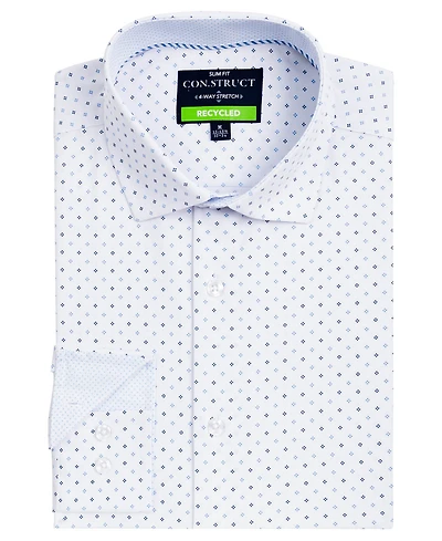 ConStruct Men's Diamond Print Performance Stretch Dress Shirt