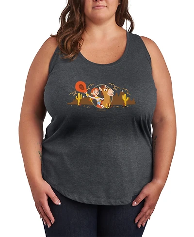 Hybrid Apparel Plus Toy Story 5 Jessie Riding Bullseye Western Racerback Sleeveless Tank Top