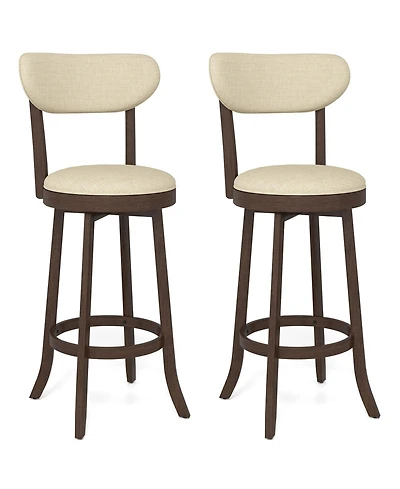 Sugift Bar Height Swivel Chairs Set of Two with Padded Seats