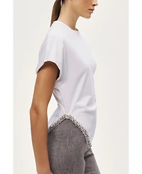 Nocturne Women's Embellished Asymmetric T-Shirt