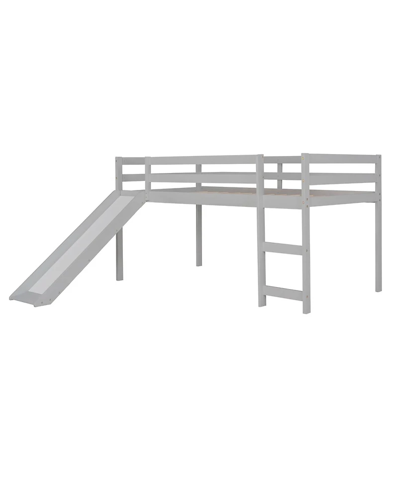 Streamdale Furniture Loft Bed with Slide, Multifunctional Design