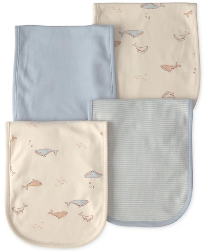 Carter's Baby Boys' Whale Burp Cloths, 4-Pack