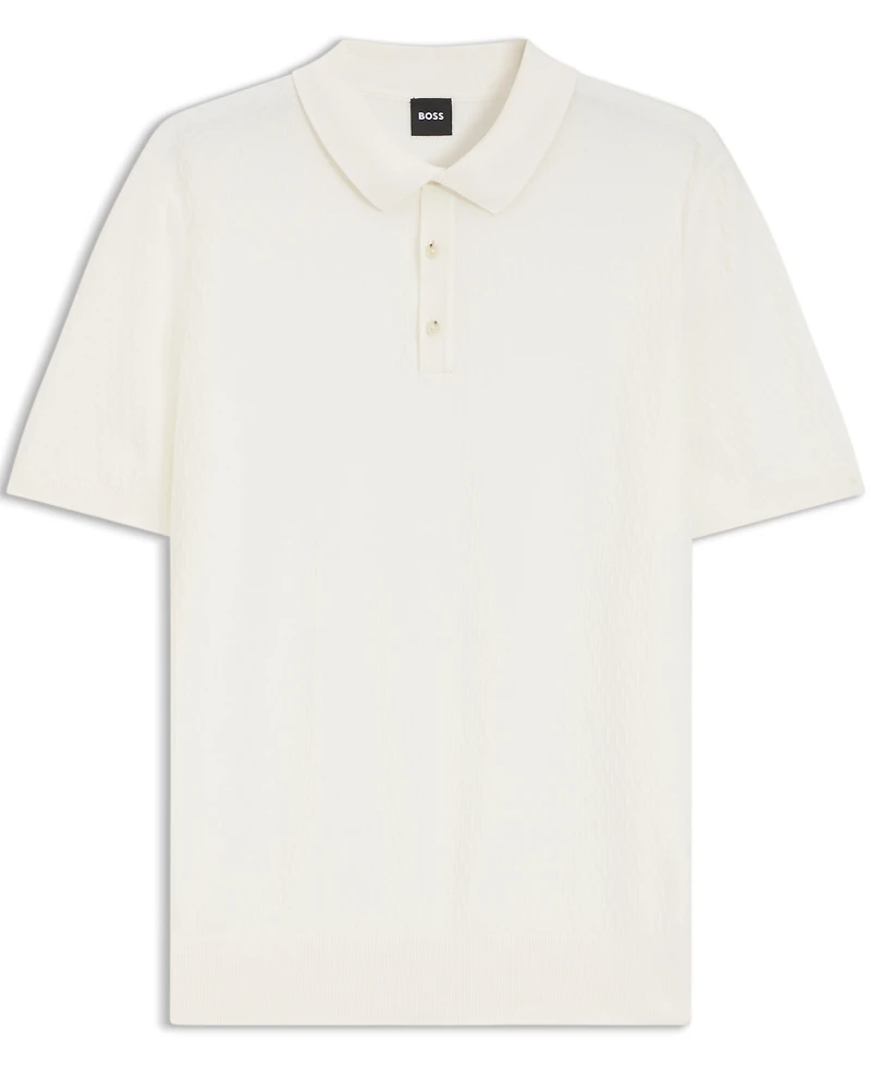 Boss by Hugo Men's Structured Fabric Regular-Fit Knit Polo Shirt