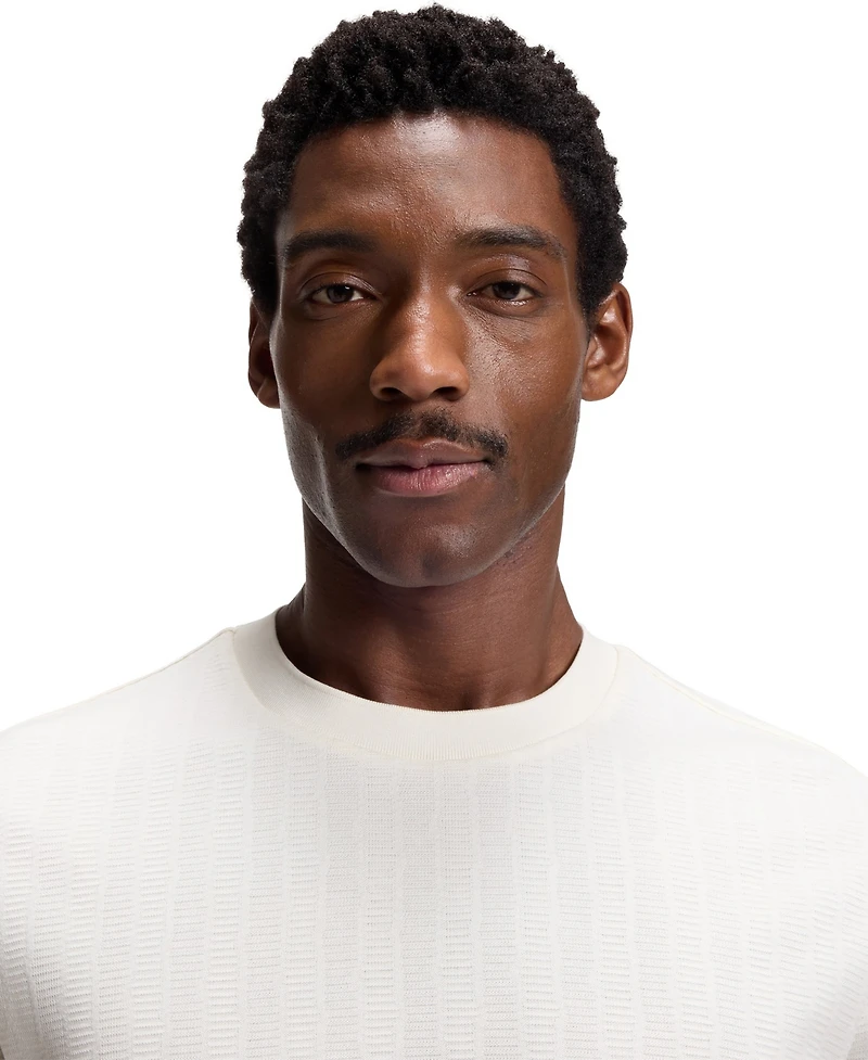 Boss by Hugo Men's Cotton Regular-Fit Jacquard Structure T-Shirt