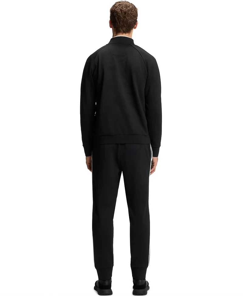Boss by Hugo Men's Triangle-Jacquard Zip-Up Sweatshirt