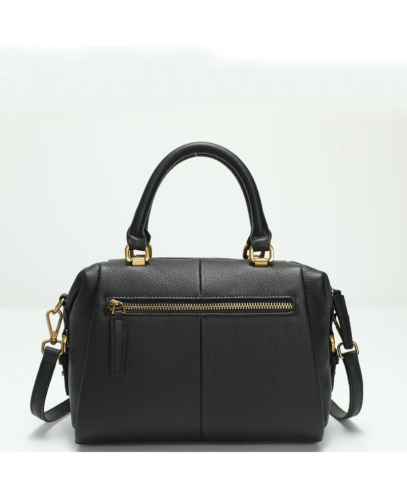 Susu Women's Pebbled Leather Top Handle Satchel Bag Structured Crossbody Purse Handbag