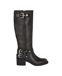 Guess Women's Matley Tumbled Buckle Harness Moto Boots