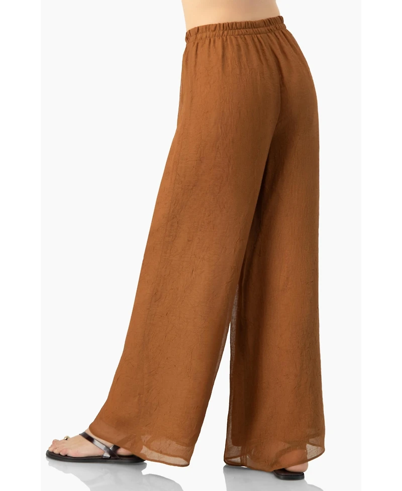 Ivonne Women's Airy Wide-Leg Elastic Waist Pants