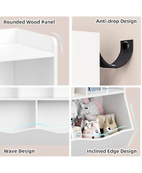 homfan Kids' Toy Storage Organzr with Open Compartments and Tilt-Front Bins