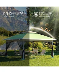 gaomon Pop Up Gazebo Canopy Tent for Backyard Patio Garden with 4 Sand Bags, Green