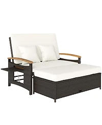 Outsunny Rat Outdoor Daybed w/4-Level Adjustable Backrest,