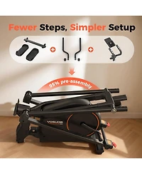 Fed Fitness Foldable Elliptical Machine for Home, 15IN Stride Compact Folding Cross Trainer with 16 Magnetic Resistance Levels
