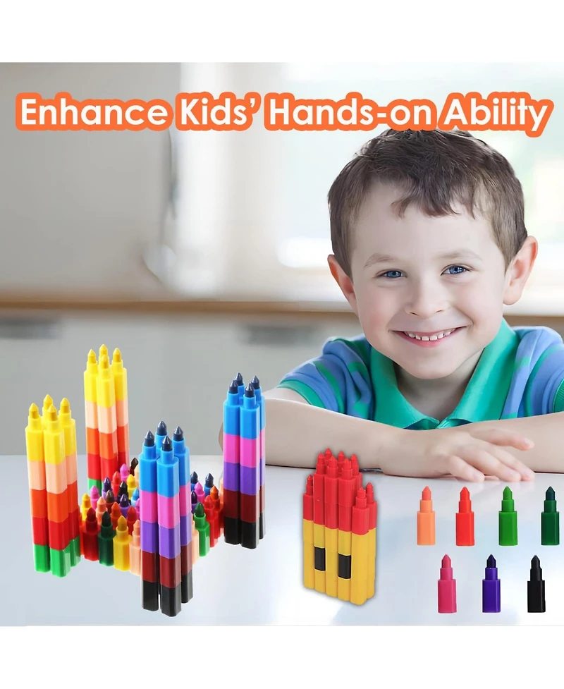 Gnuadz Stackable Buildable Crayons Diy Rainbow Pencils 24pcs
