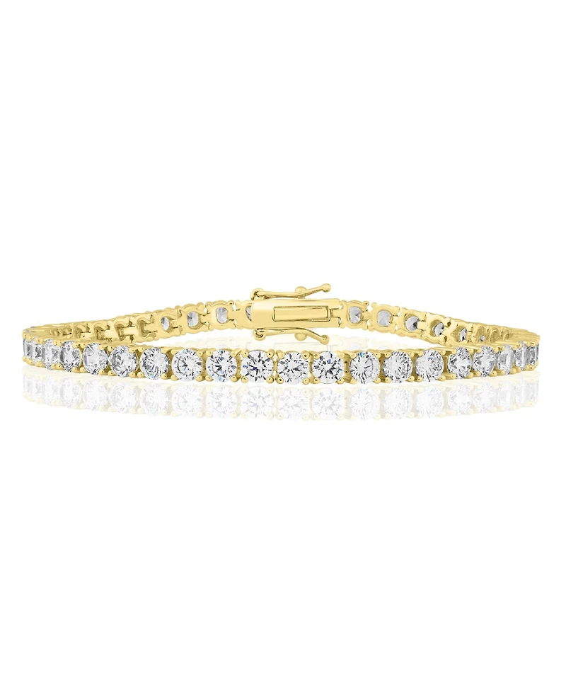 Simona Elegant Round 4mm Brilliant Cubic Zirconia Tennis Bracelet.