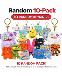 Fuggler Pack of 10 Zuru Fuggler Keyring 5 Inch Plush Toy Mystery Random Assortment