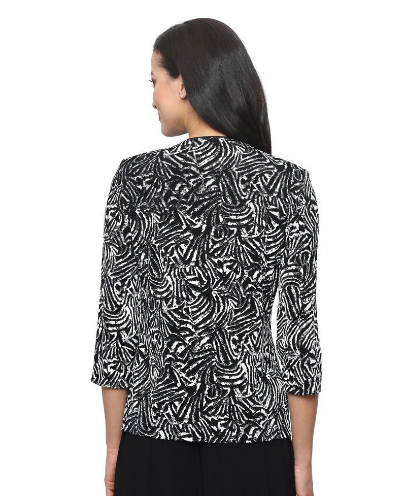Alex Evenings Women's Glitter Slinky Twinset
