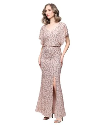 Alex Evenings Womens Sequin Blouson Dress