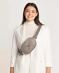 Lux & Nyx Origami Belt Bag Sling - Black Ultra Satin Nylon Convertible Belt, Sling, Crossbody Daily Travel