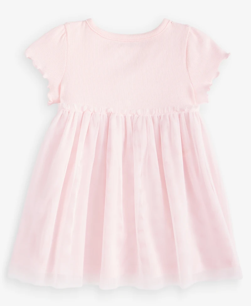 First Impressions Baby Girls' Short-Sleeve Tulle-Skirt Dress, Macy's Exclusive
