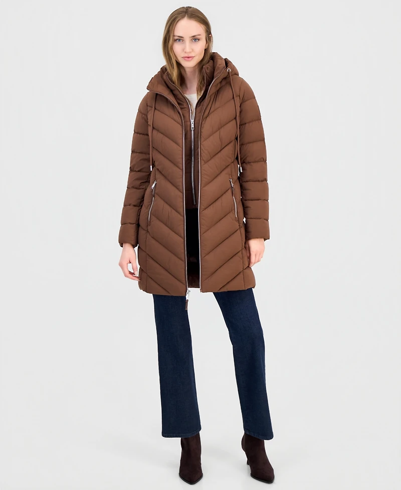 Calvin Klein Women's Bibbed Packable Puffer Coat