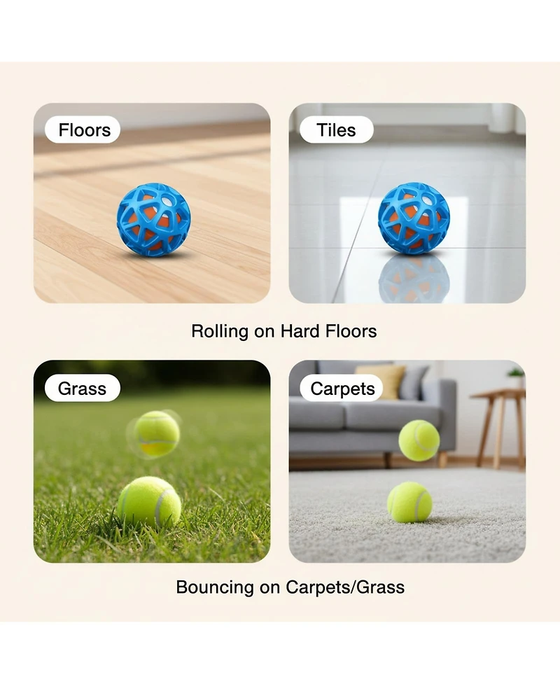Aronkl Interactive Dog Ball Durable Natural Rubber Motion-Activated Vibrating Rolling Usb Rechargeable Water-Resistant