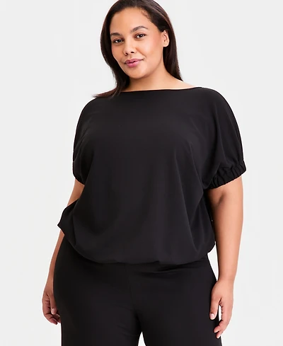 Anne Klein Plus Boat-Neck Dolman-Sleeve Top