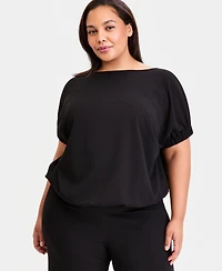 Anne Klein Plus Boat-Neck Dolman-Sleeve Top