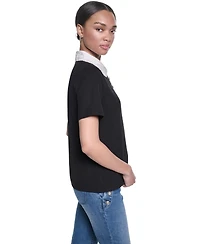 Karl Lagerfeld Paris Petite Short-Sleeve Top