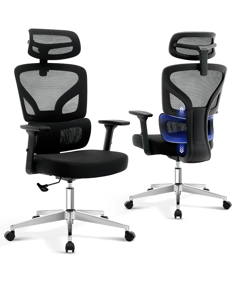 gaomon Ergonomic Desk Chair,Home Mesh Office Desk Chair with Adjustable Lumbar Support,High-Back Computer Gaming Chair with Headrest 3D Armrests