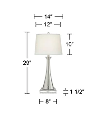360 Lighting Karl Modern Table Lamps Set of 2 with Square Risers Brushed Nickel Usb and Ac Power Outlet in Base Shade for Bedroom House