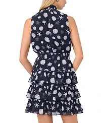 1.state Women's High Neck Smocked Waist Dress