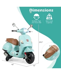 Slickblue Kids 12V Battery Motorcycle with Training Wheels, Music and Led Lights