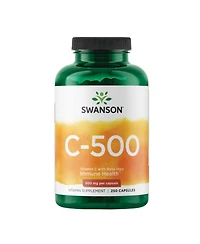 Swanson Vitamin C 500 Herbal Supplement for Skin, Heart and Immune Support quality Formula for Defense and Wellness 250 Capsules, 500 Milligram Each