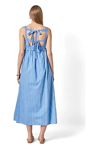 English Factory Women's Tie Back Knit Combo Striped Maxi Dress