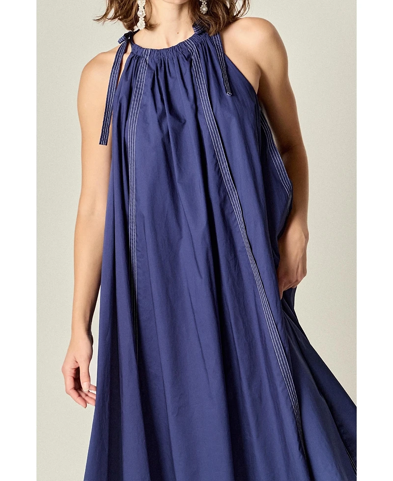 English Factory Women's Halter Neck Midi Dress
