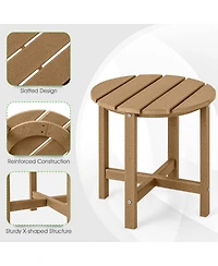 Gymax 2PCS 18''Adirondack Side Table Weather Resistant Hdpe Garden Patio