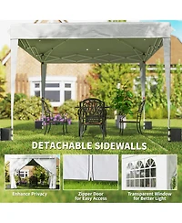 Outsunny 10 x 10 ft Pop Up Canopy Tent with Sides, UPF50+ Inst Canopy
