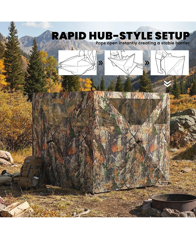 Outsunny Hunting Blind One-Way View Mesh 176" x 58.3", Camouflage