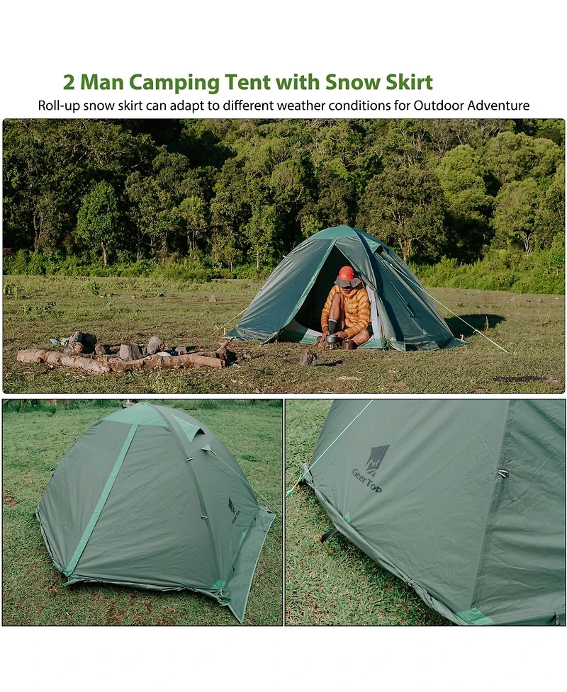 Naturehike Ultralight 2 Person Backpacking Tent 4 Season Waterproof Camping Double Layer Cold Weather Easy Set Up Tents for Family Camp