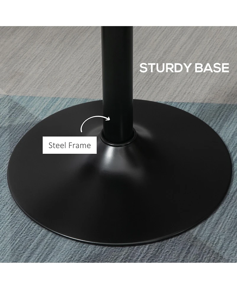 flynama Rustic Industrial Elm Wood Round Bar Table