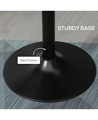 flynama Rustic Industrial Elm Wood Round Bar Table