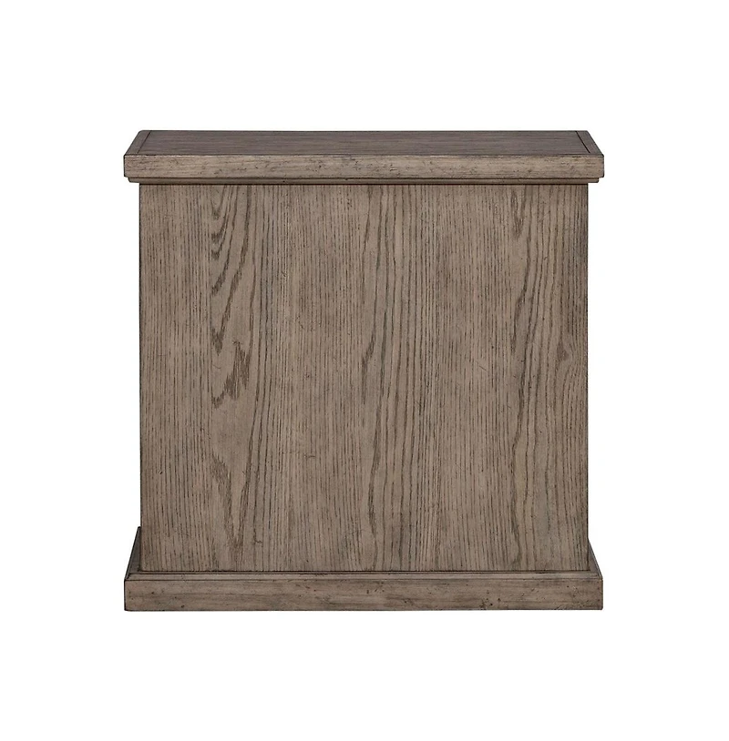 Liberty Furniture Industries, Inc. City Scape Metal Accent Oak Wood Chair Side Table for Living Room