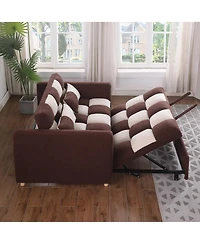 Streamdale Furniture 3-in-1 Sleeper Sofa Couch Bed, Small Teddy Convertible Loveseat Futon