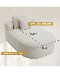 Streamdale Furniture Corduroy Oversized Sleeper Sofa with Wide Seat and Two Pillows, No Assembly Required